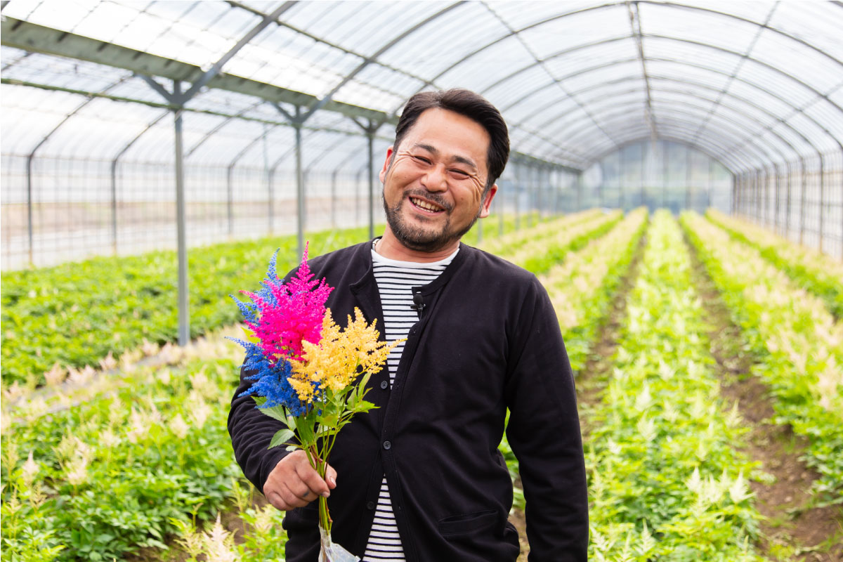 アスチルベ生産者の浦純二